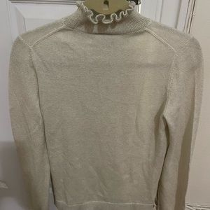 Women cream Ann Taylor turtle neck sparkling sweater